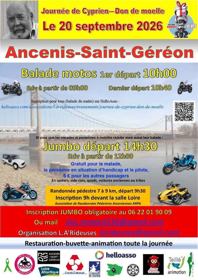 Journée du don de moelle osseuse (journée de Cyprien) à la Charbonnière - Ancenis